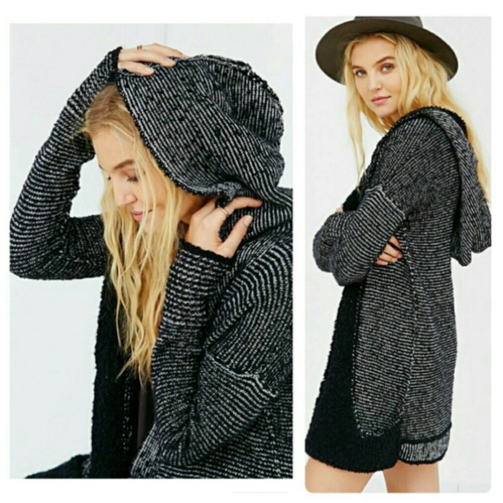 UO • Boucle Hooded Open Cardigan